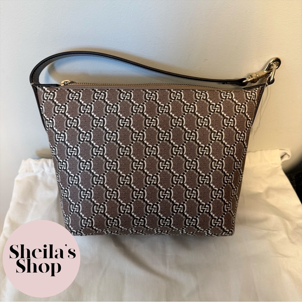 NWT Gucci GG Shadow Monogram Super Mini Ophidia Shoulder Bag in Rock Grey - Picture 4 of 10